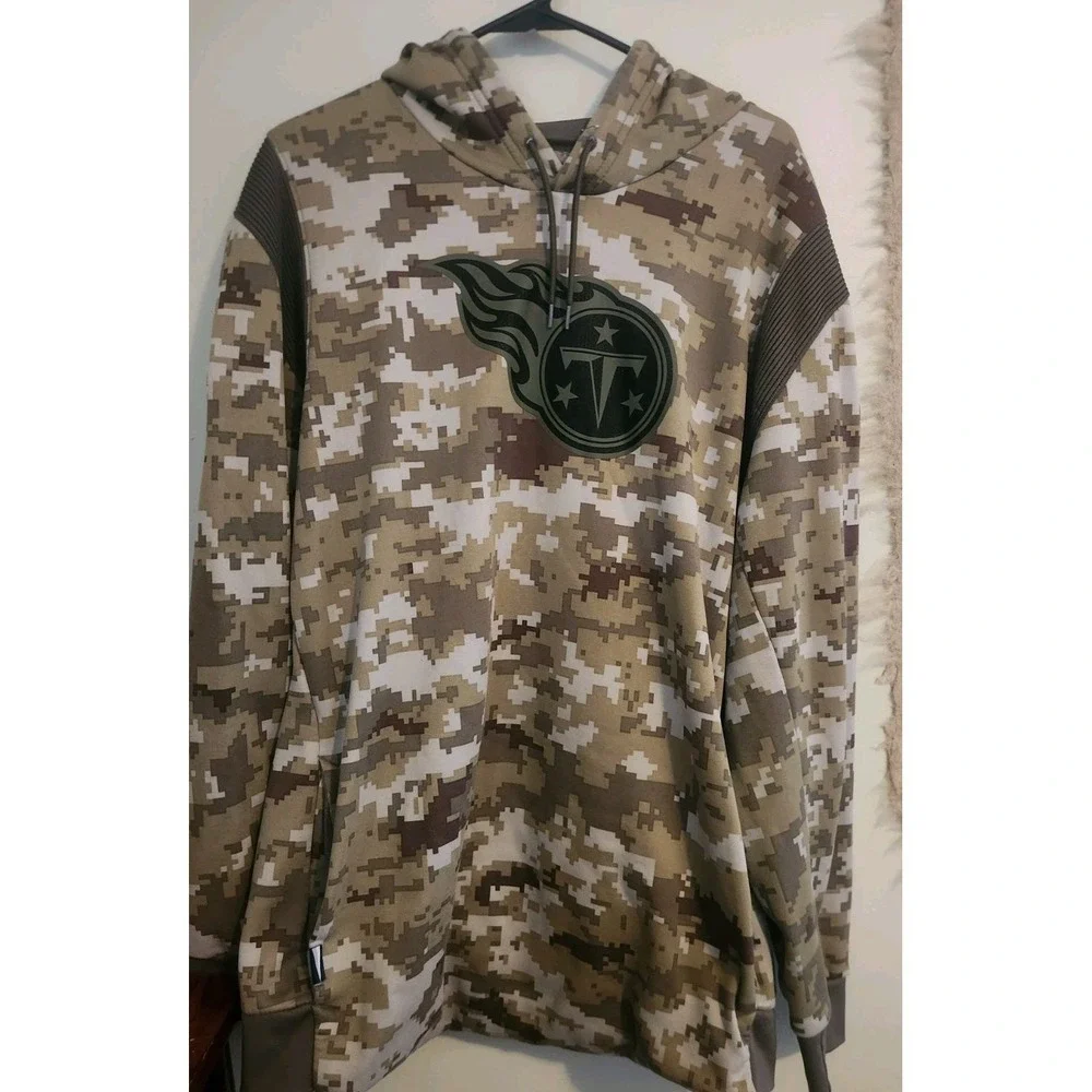 Nike Salute To Service DriFit Camo TN Titans Hoodie XXL On Field Apparel NFL